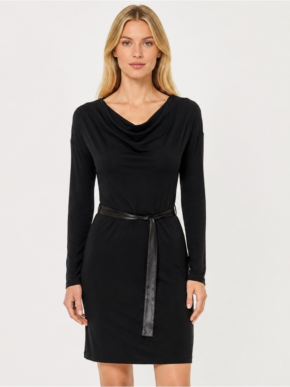 BCBGMaxAzria Black Lightweight Rayon/Spandex BodyCon Wrap Dress Size Small, NWT